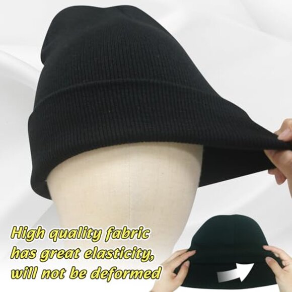 Unisex Knit Beanie Set Winter Warm Stretchy Soft Classic Minimal Style main image 8